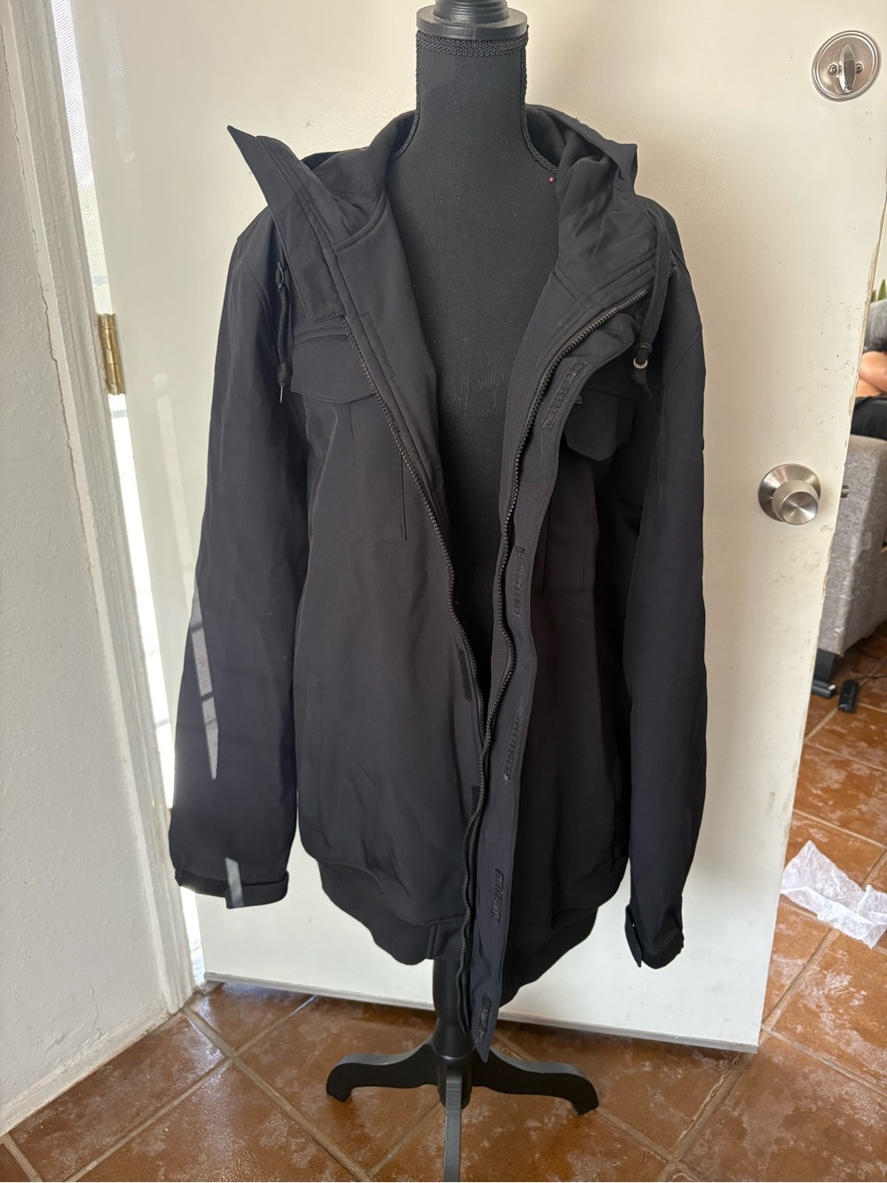 Empyre Men's Black Hooded Raincoat